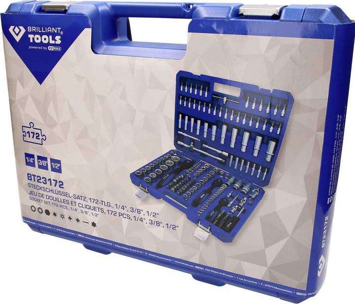 Actual product image Brilliant Tools Socket set, 172 pcs, 1/4, 3/8, 1/2 (3/8", 1/4", 1/2")