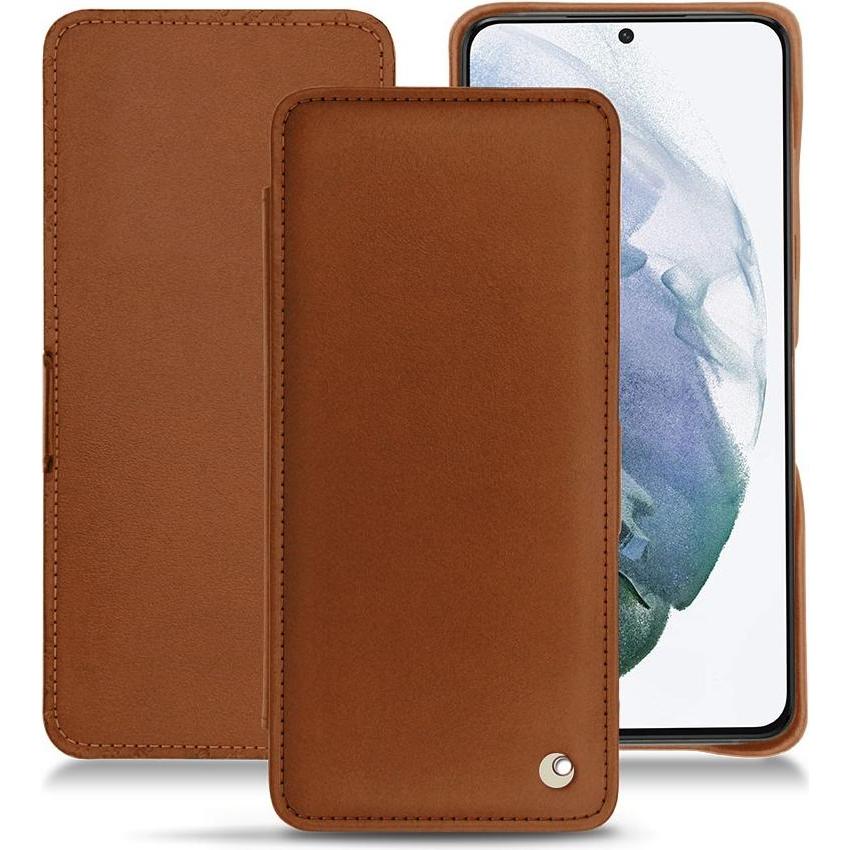 Noreve Lederschutzhülle horizontal (Samsung Galaxy S21+), Smartphone Hülle, Braun