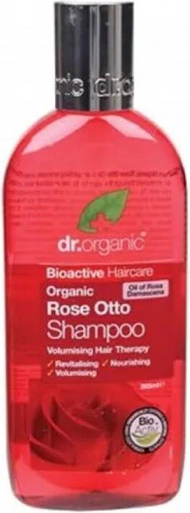 Actual product image Dr. Organic Rose Otto Shampoo Natural Vegan Cruelty Free Paraben & SLS Free Restoring 265ml (265 ml, Liquid shampoo)