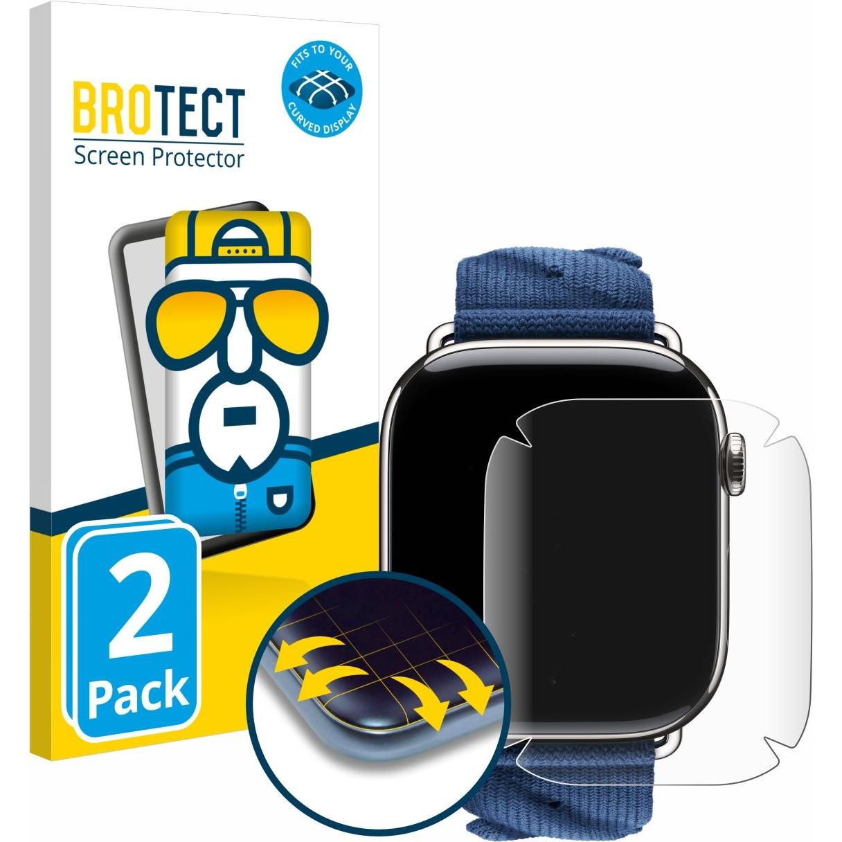 BROTECT Fullscreen Schutzfolie Displayschutz Folie Klar Transparent, Smartwatch Schutzfolie, Transparent