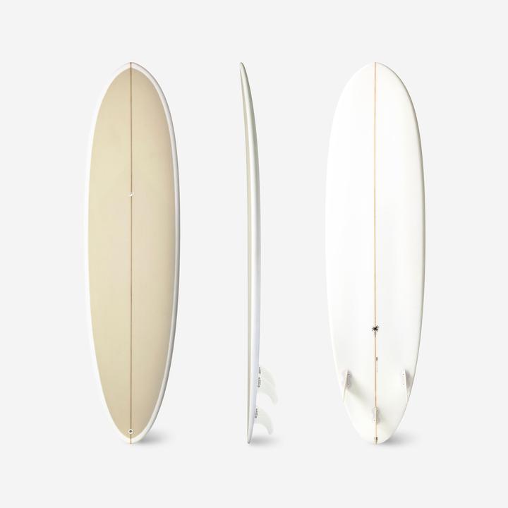 Olaian Planche de surf hybride en résine 7' 49L avec 3 ailerons - beige (7')