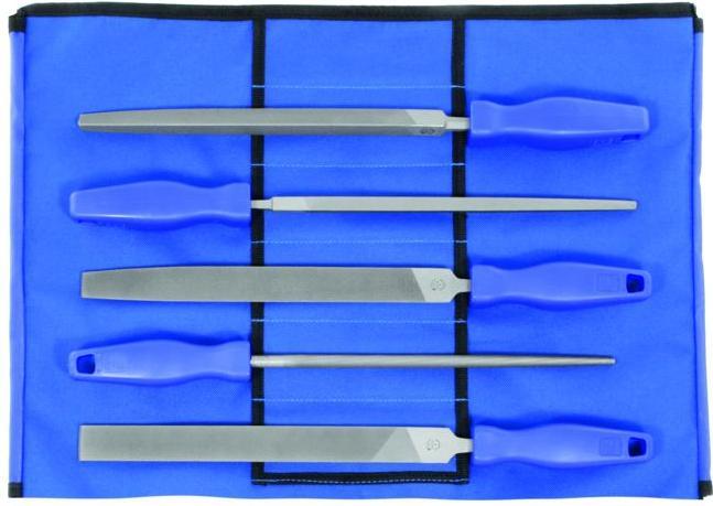 Produktbild Friedr. Dick Dick Vielzweck-Feilensatz 5-teilig in Rolltasche Hieb 1, Länge ohne Angel: 300 mm (Hieb 1, 300 mm)