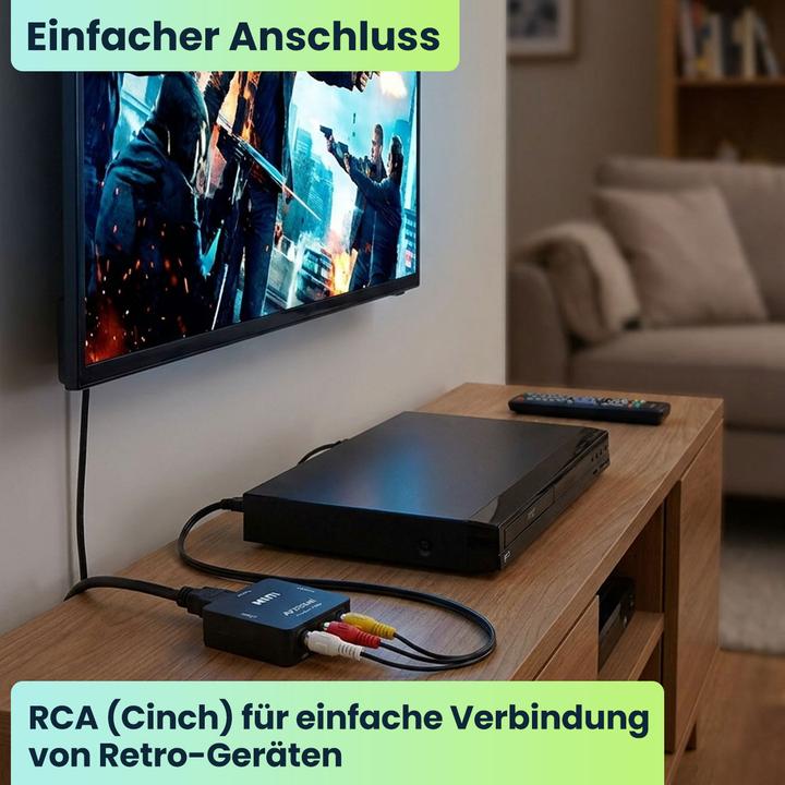 Produktbild Ideoon AV zu HDMI Adapter, 1080p Full HD