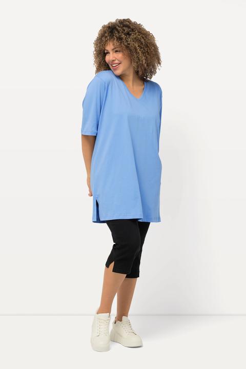 Actual product image Ulla Popken Basic V-Neck Relaxed Fit Short Sleeve Tee (68)