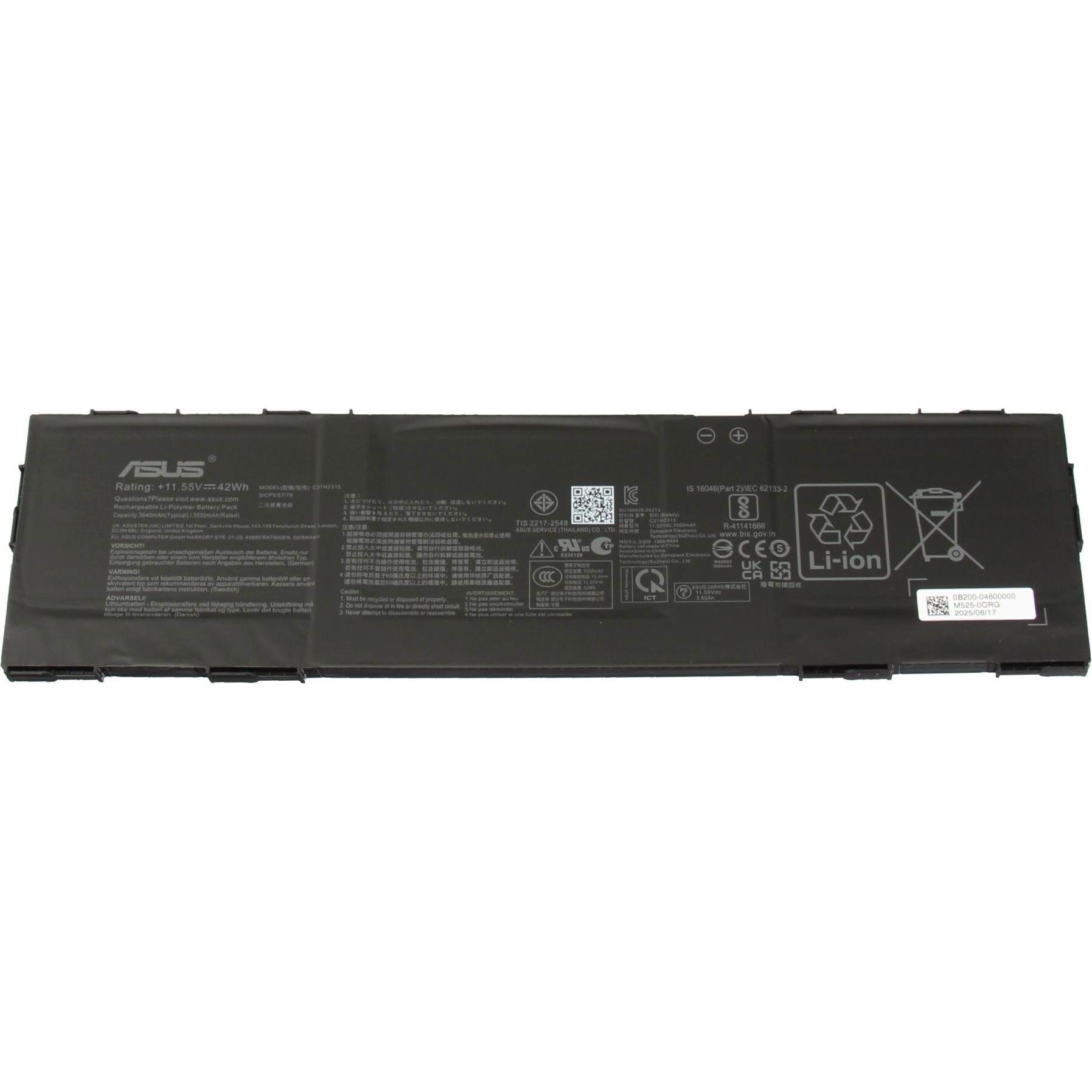 ASUS 0B200-04600000 (3 Zellen, 3640 mAh), Notebook Akku