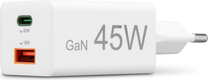 Image du produit Hama Chargeur rapide, 1x USB-C PD, 1x USB-A QC, mini-chargeur, 45 W, blanc (45 W)