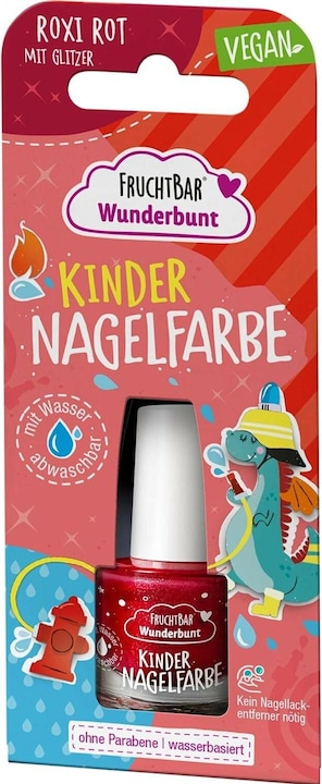 Fruchtbar Kind Nagelfarbe (Roxi Rot mit Glitzer, Farblack)