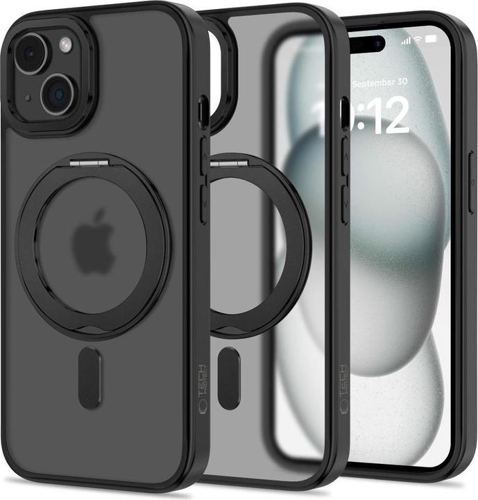 Produktbild Tech-Protect MagRing MagSafe Case with Stand for iPhone 15 - Black (Apple iPhone 15)