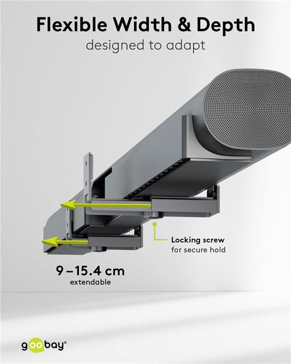 Image du produit Goobay Support mural pour barre de son universel (1 pièce, Installation murale, Non mobile)