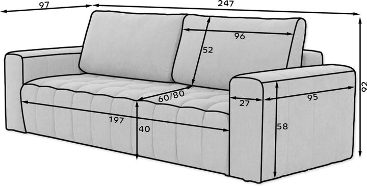 Actual product image ELTAP Lazaro (3-seater, Sofa bed)