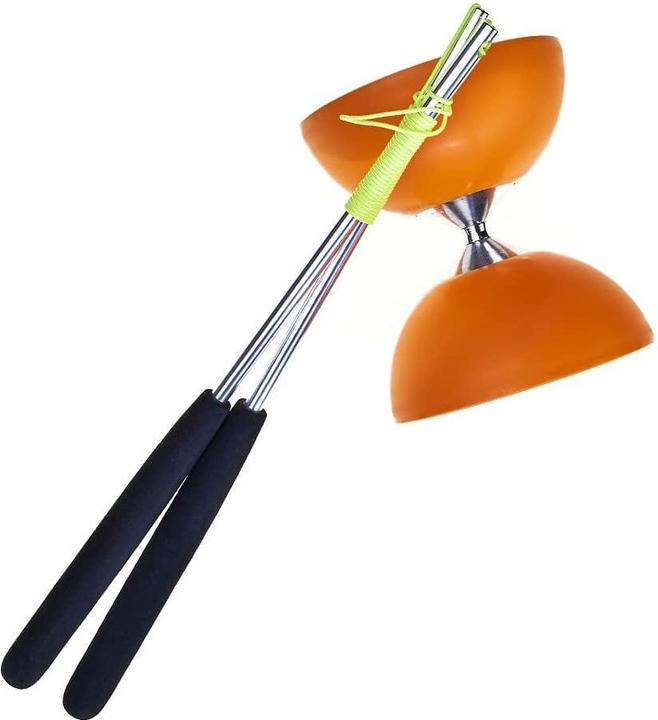 Produktbild Eureka! Rubber Diabolo met Aluminium Stokken - Oranje