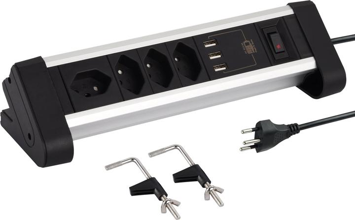 Produktbild Schönenberger Tisch-Steckdosenleiste (7 x, Typ 13, USB-A, 2 m)