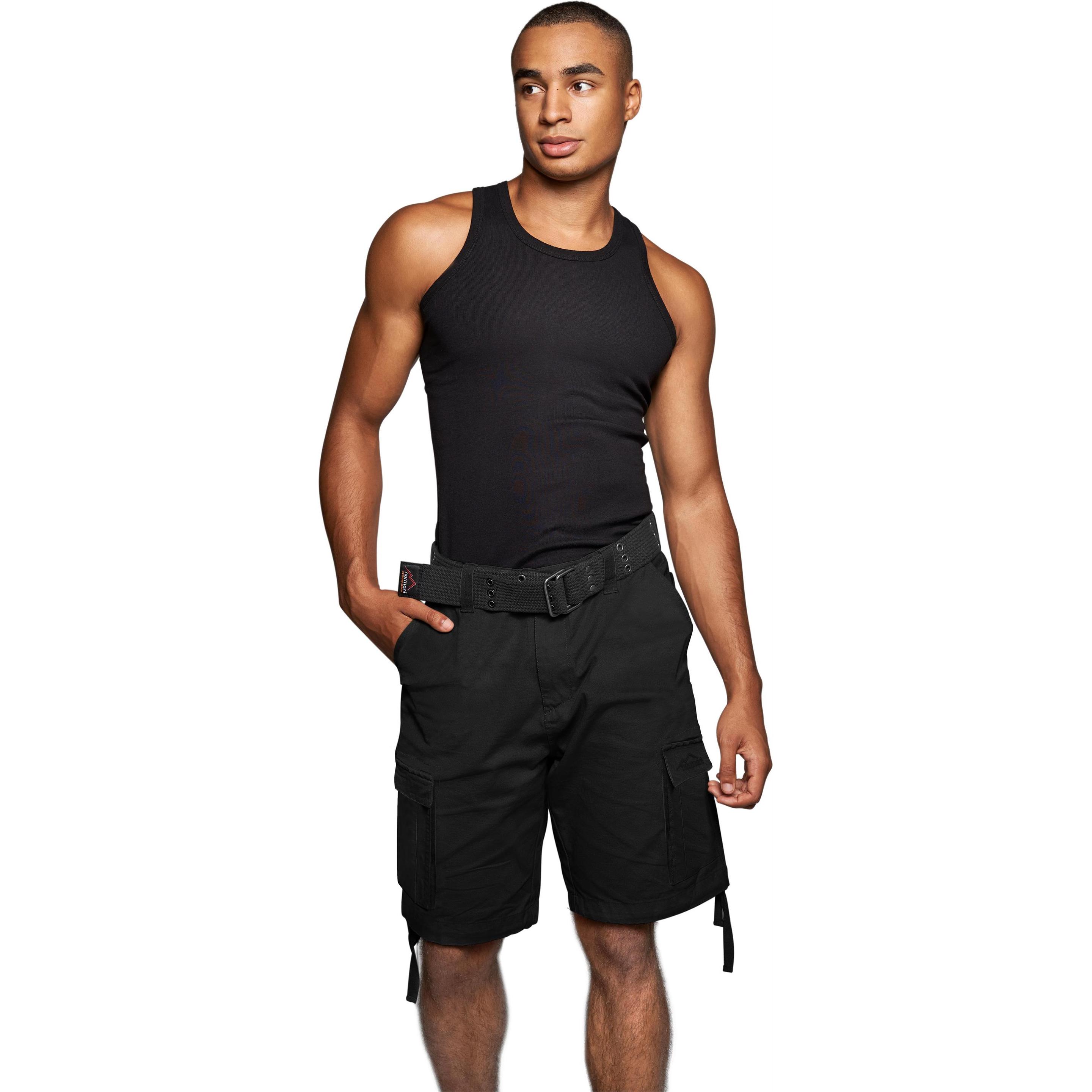 Thumbnail - Normani, Herren, Shorts, Sommer-Shorts „Kalahari“ mit Gürtel „Wadi“, Schwarz, (S)