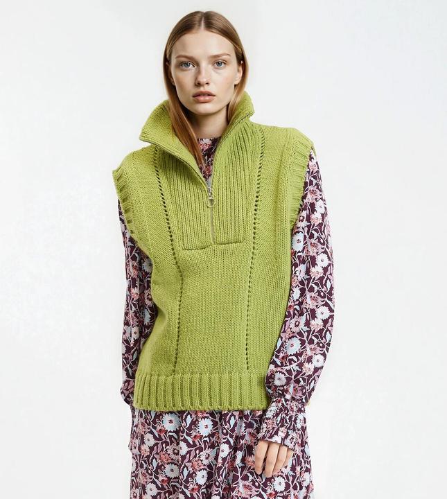 Produktbild La Redoute Collections Ärmelloser Pullover mit Trucker-Kragen (S)