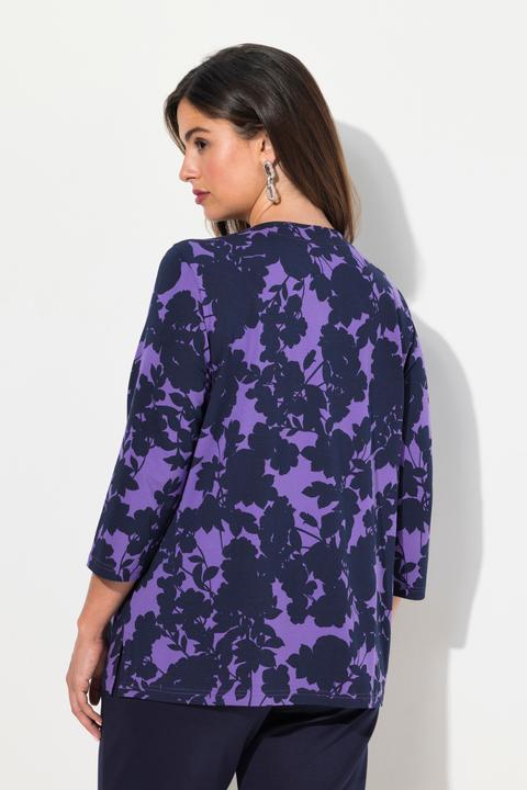 Produktbild Ulla Popken Shirt, Blüten, V-Ausschnitt, 3/4-Arm (46, 48)