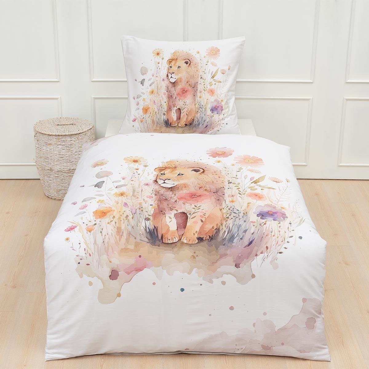 Thumbnail - Traumschlaf, Bettwäsche, Löwe (Bettwäsche Set, 135x200 cm + 80x80 cm)