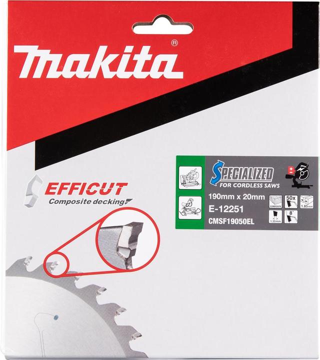 Productafbeelding Makita Zaagblad 190x1,85x20, 50Z EFFICUT
