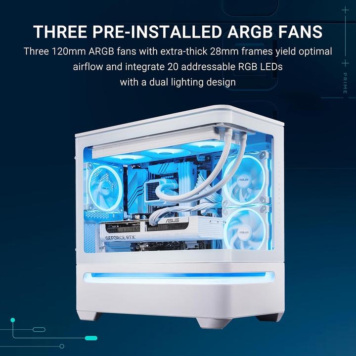 Produktbild ASUS Prime Ap202 Tg Argb White (Mini-ITX, mATX)