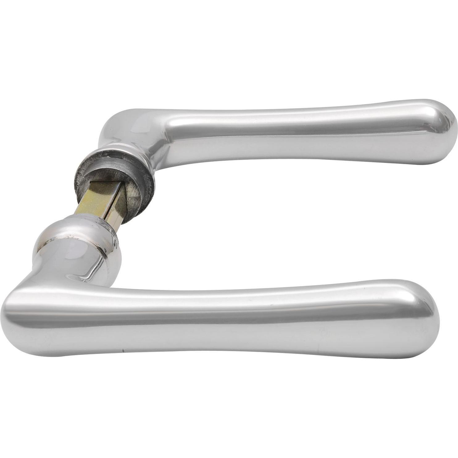 Grundmann, Türgriff + Fenstergriff, Drückerpaar ELEGANT WG 500, Aluminium poliert, 1 Paar Zubehör Beschläge Türen (Türga...