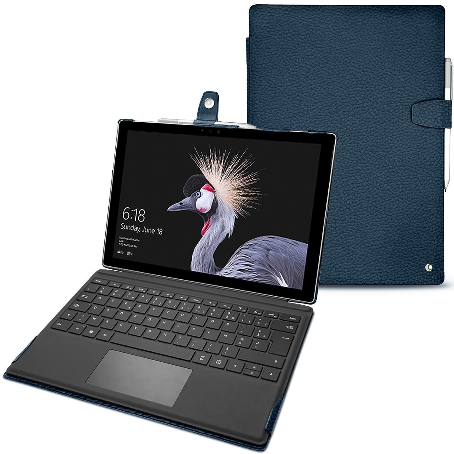 Noreve Lederschutzhülle (Surface Pro (2017)), Tablet Hülle, Blau