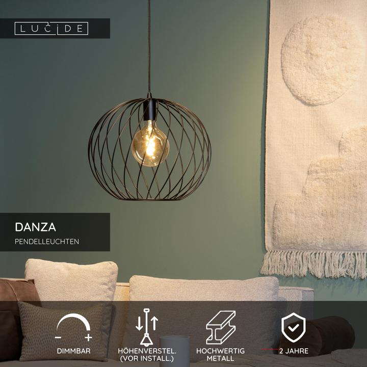 Image du produit Lucide DANZA - Suspensions - Ø 40 cm - 1xE27 - noir 21428/40/30 (E27)
