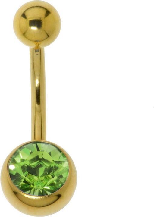 Produktbild Bijouteria Bauchpiercing (Chirurgenstahl 316L, Kristall, PVD Beschichtung (goldfarbig))