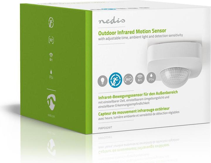 Actual product image Nedis Motion Detector - Outdoor - Three Wire Installation - IP54 - Weatherproof - Customisable Setting (8 m)
