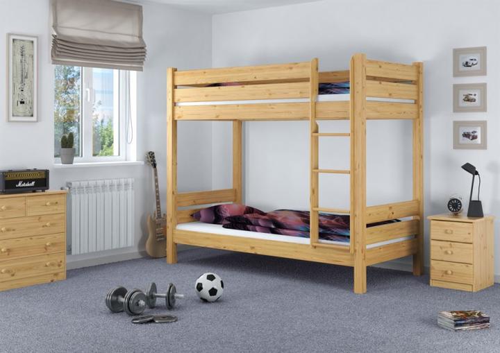 Produktbild Erst-Holz Hochbett in Überlänge 90x220 massives Kiefernholz natur ohne Rollrost Etagenbett 60.16-09-220 oR (90 x 220 cm)