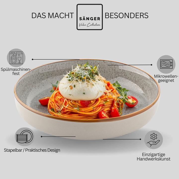 Produktbild Sänger Pastaschalen Rio Perlgrau (6 x, 22.20 cm)