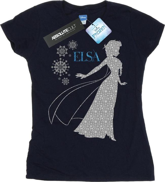 Actual product image Disney Womens/Ladies Frozen Elsa Christmas Silhouette Cotton T-Shirt (L)