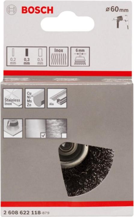 Actual product image Bosch Professional Zubehör PRO Stainless Steel clean cup brush, straight shaft, 60 x 0.3 mm