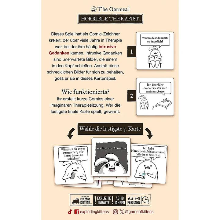 Actual product image Exploding Kittens Horrible Therapist (German, 3 - 8 Players)