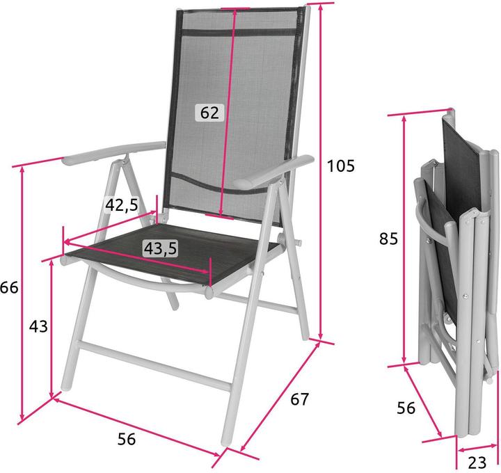 Produktbild tectake 2x Gartenstuhl