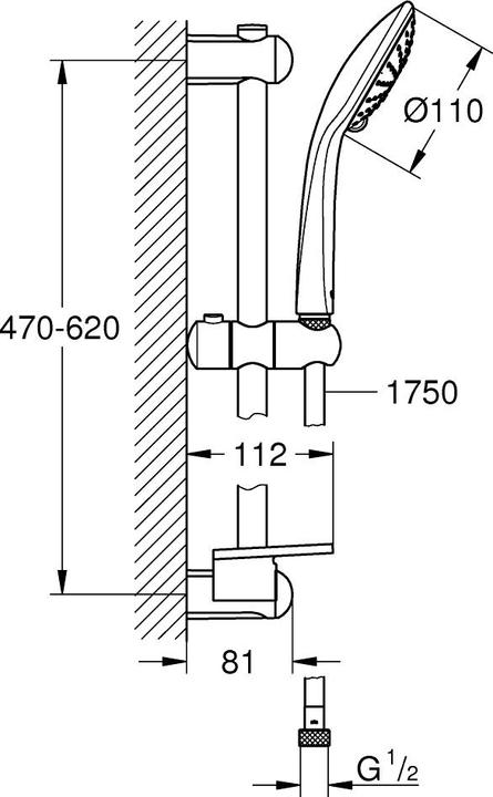 Produktbild Grohe Brausestangenset EUPHORIA 110 Eco, Handbrause 27238000 chrom (2 Strahlarten)