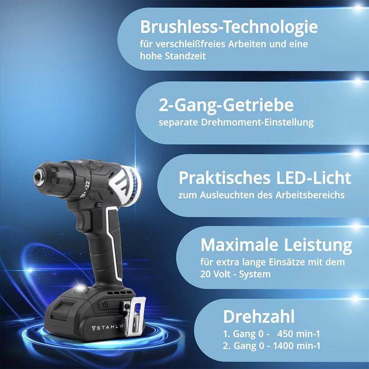 Produktbild Stahlwerk Akkuschrauber ABS-18 ST mit 18 Volt und Brushless-Technologie