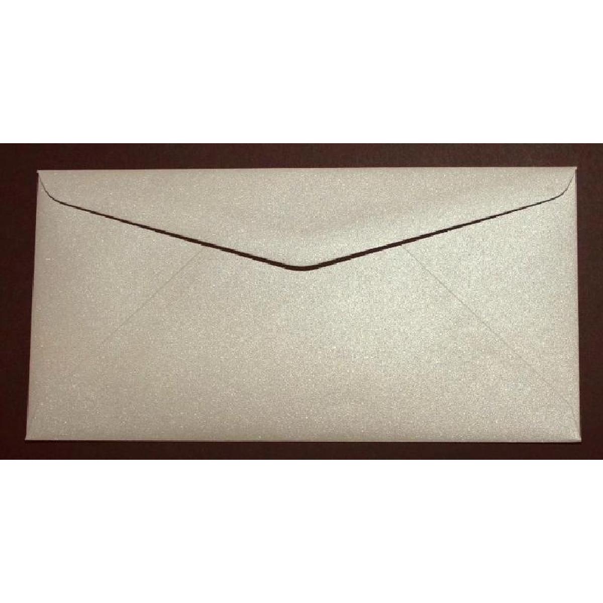 Thumbnail - Blanke, Briefumschlag, Briefumschläge DINlang 120g/qm gummiert VE=100 Stück glamour platin (110 x 220 mm, 100 x)