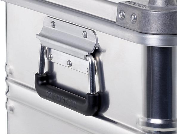 Actual product image Zarges AKKU SAFE safety container, LxWxH 600 x 600 x 250 mm, aluminium.