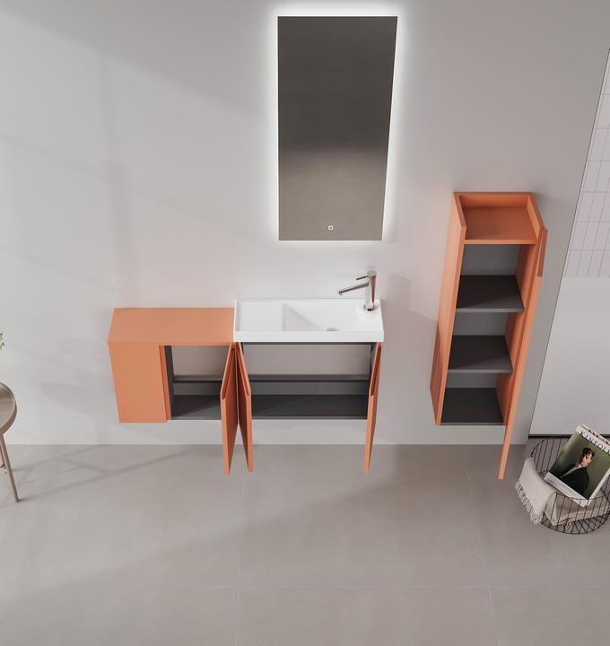 Produktbild Homitis Perla 110 Bathroom Cabinet With Sink & Mirror Set (2 Pieces)