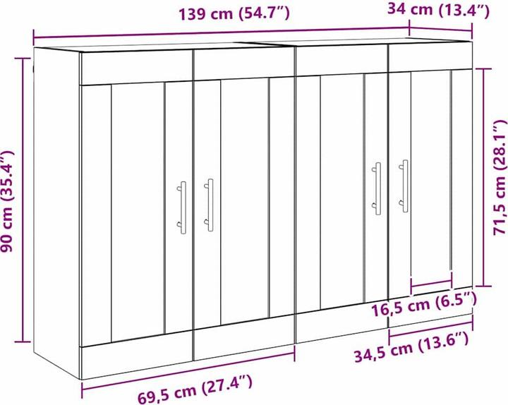Immagine prodotto vidaXL Wandschrank (34 x 69.50 x 90 cm)
