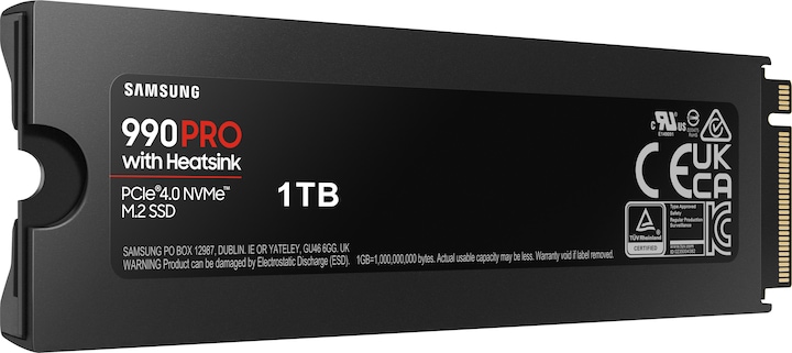 Actual product image Samsung 990 Pro with Heatsink (1000 GB, M.2 2280)