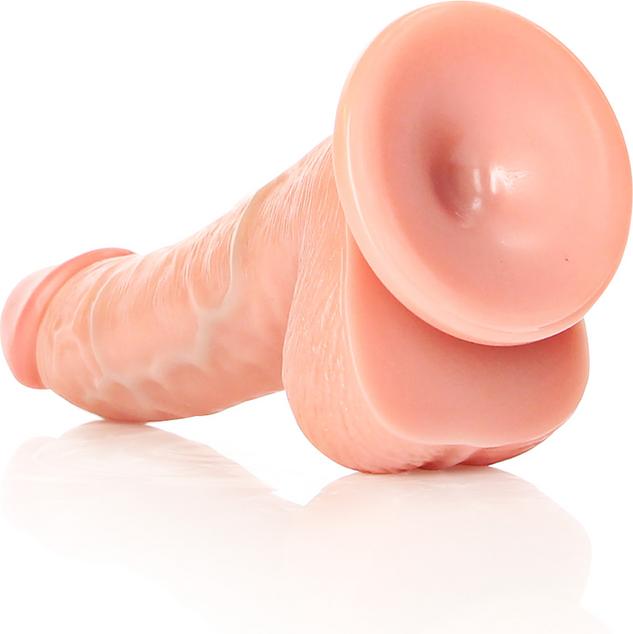 Produktbild RealRock Curved Realistic Dildo with Balls and Suction Cup - 6"/ 15,5 cm