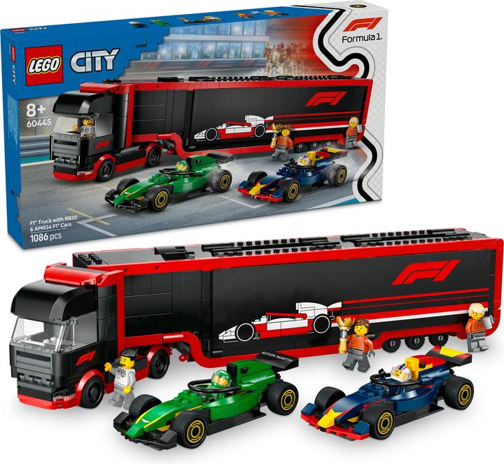 Produktbild LEGO F1 Transporter mit RB20 & AMR24 F1 Rennautos (60445, LEGO City)