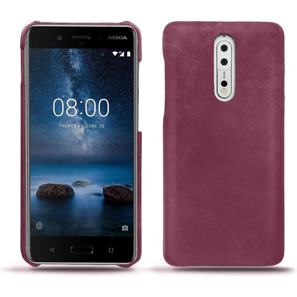 Noreve Lederschutzhülle (Nokia 8), Smartphone Hülle, Violett