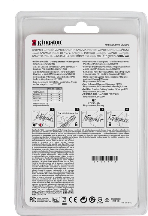 Actual product image Kingston DataTraveler 2000 (64 GB, USB-A, USB 3.1)