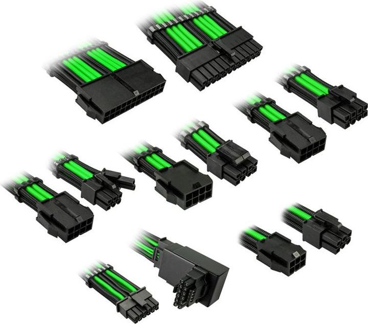 Immagine prodotto Kolink Kit di prolunghe per cavi intrecciati Core Pro 12V-2x6 Tipo 1 - Verde veleno (0.60 m)