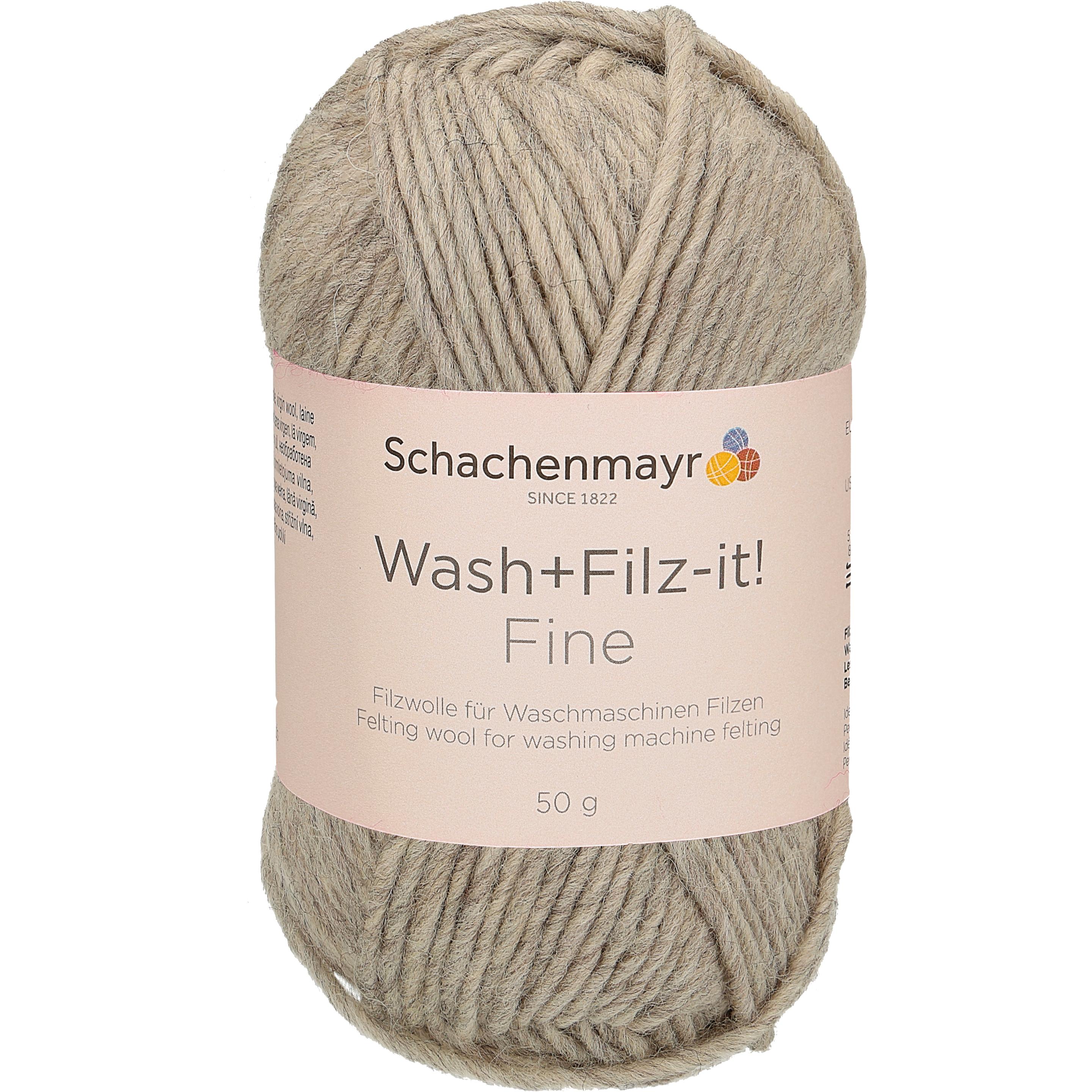 Schachenmayr Wash + Filz-it! Fine, 50 g, ca. 100 m, Garn + Wolle, Grau
