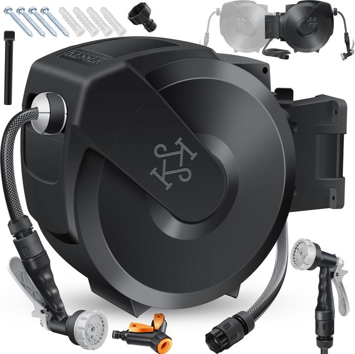 Produktbild Kesser Schlauchtrommel mit 30m Gartenschlauch & Handbrause (30 m)