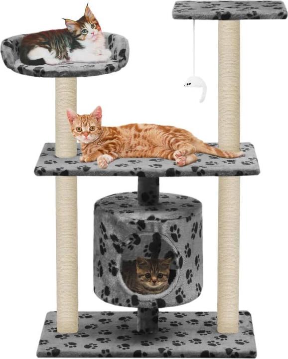Actual product image vidaXL Kratzbaum (95 cm, Grey with paw pattern)