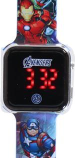 Actual product image Accutime LED kids watch Avengers (blue), Digital clock with LED display for time and date, Soft... (Digital watch, 38 mm)