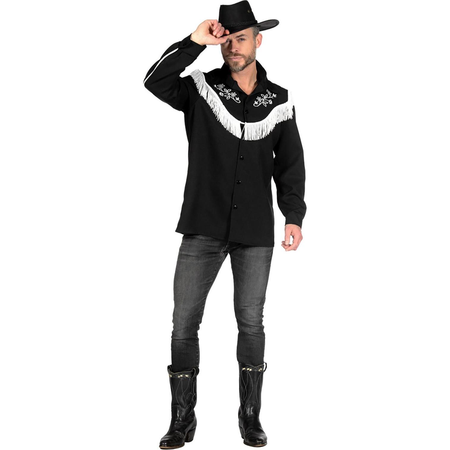 Wilbers Herren Western Hemd Bobby, schwarz (M)